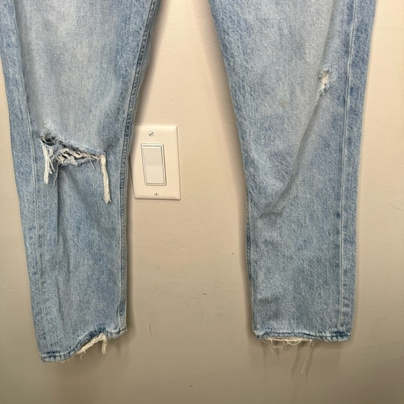 Agolde Riley High Rise Straight Crop Jeans Distressed Size 27 - Picture 7 of 16